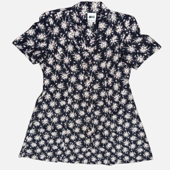 Vintage Leslie‎ Fay Dresses Petite Blue Floral Midi Dress (Size 16) - Picture 1 of 6